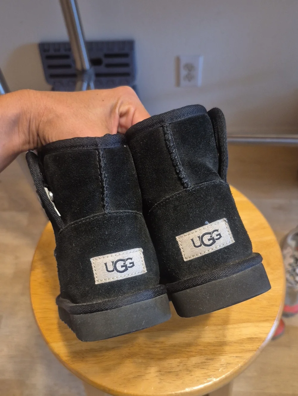 Ugg Black Suede Leather Boots Kids